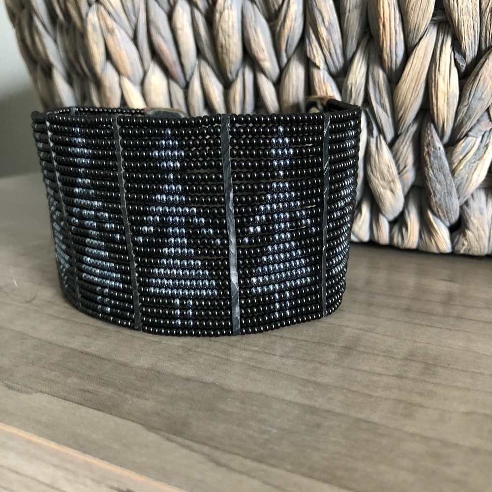 Handmade beaded cuff bracelet